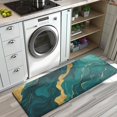 thumbnail image 3 of Teal and Gold Marble Glitter Dots Pattern Kitchen Rug Mat,Kitchen Runner Rugs Non Skid Washable,Decorative Kitchen Floor Mats for Kitchen,Sink,Laundry,17"x47.2", 3 of 7