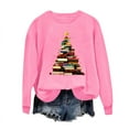 thumbnail image 4 of Xdegoge Womens Christmas Sweatshirts Funny Christmas Book Tree Print Long Sleeve Crewneck Tops Cute Fashion Loose Pullover Sweatshirt 2025 Xmas Vintage Clothes, 4 of 6
