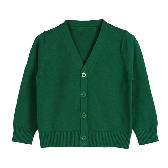 Kids Girls Cardigan Long Sleeve Kid Button Sweater Girl Crew Neck Cardigans Sweater