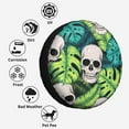thumbnail image 6 of Kdxio Skull and Palm Leaves for Tire Cover Wheel Protectors Tyre Covers Weatherproof Wheel Covers Universal Fit for Trailer Rv SUV Truck Camper Travel Trailers 15 inch, 6 of 8