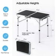 thumbnail image 3 of Folding Camping Table, 36''L x24''W Camp Aluminum Table with Adjustable Height Legs, Indoor Outdoor Lightweight Portable Folding Dining Table for Camp Picnic Beach 3Ft black 2 Heights 15"/28"）, 3 of 12