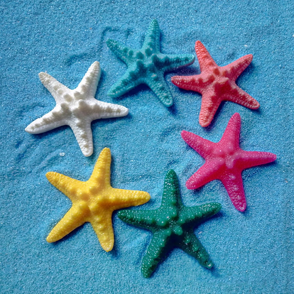 Faux Starfish Lifelike Realistic Plastic Cute Artificial Starfish Sea Star  for Crafts Making Beach Theme Party Wedding Decoration, Home Wall Decor