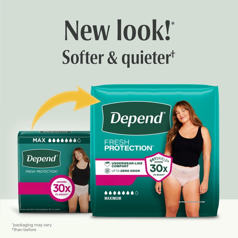 Depend Fresh Protection Incontinence Underwear for Women, Adult