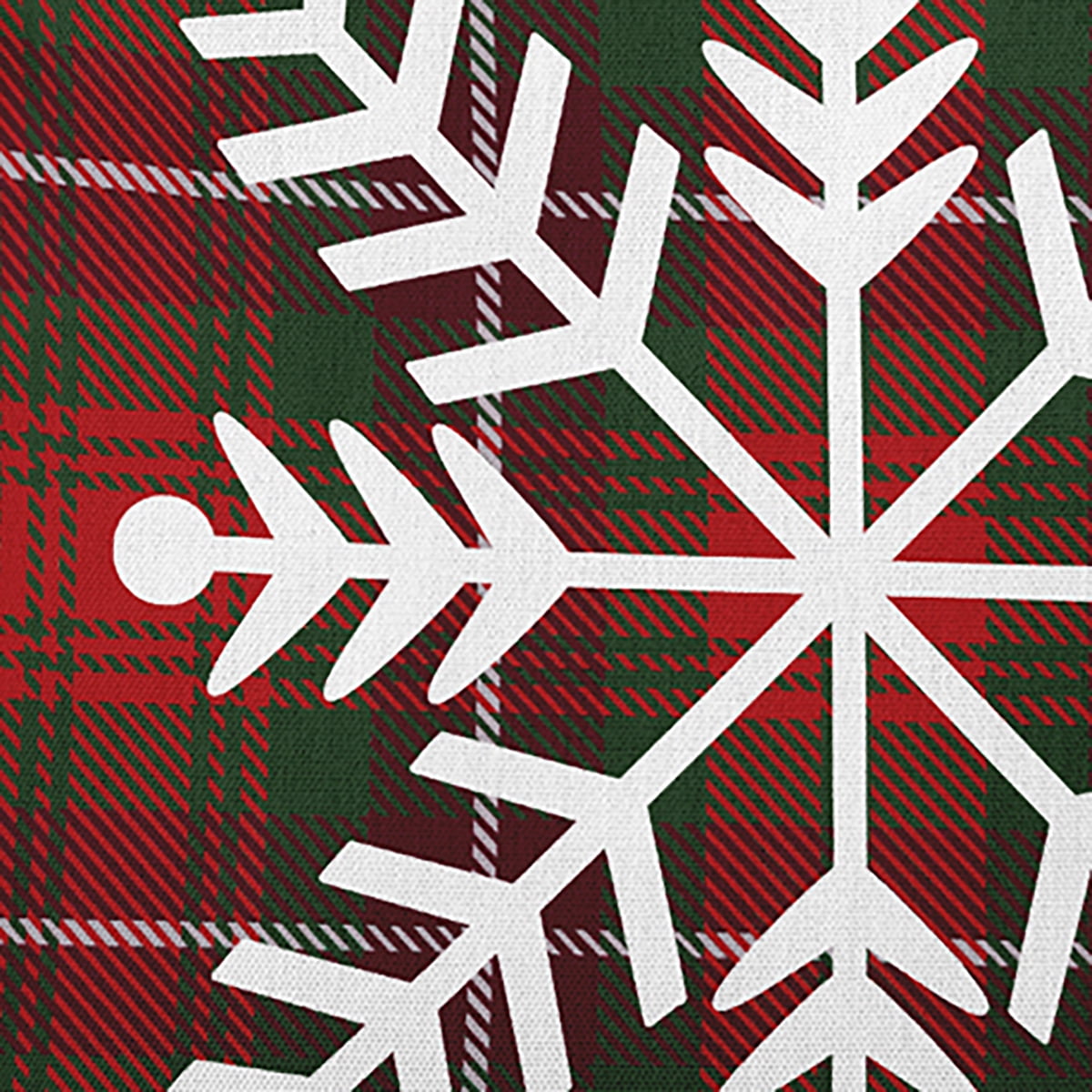 18" x 18" Simply Daisy Tartan Snowflake Polyester Accent Pillow, Christmas Burgandy Qty 1