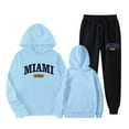 thumbnail image 4 of Miami Hoodie and Sweatpants Set for Women Fall Winter Hooded Sweatshirt and Jogger 2 Piece Set Women's Tracksuit, 4 of 6