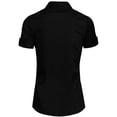 thumbnail image 3 of J. METHOD Women's Tailored Button Down Shirt Cuffed Short Sleeve Stretch Collar Office Work Formal Casual Basic Blouse Top NEWT06 Black 2X, 3 of 5