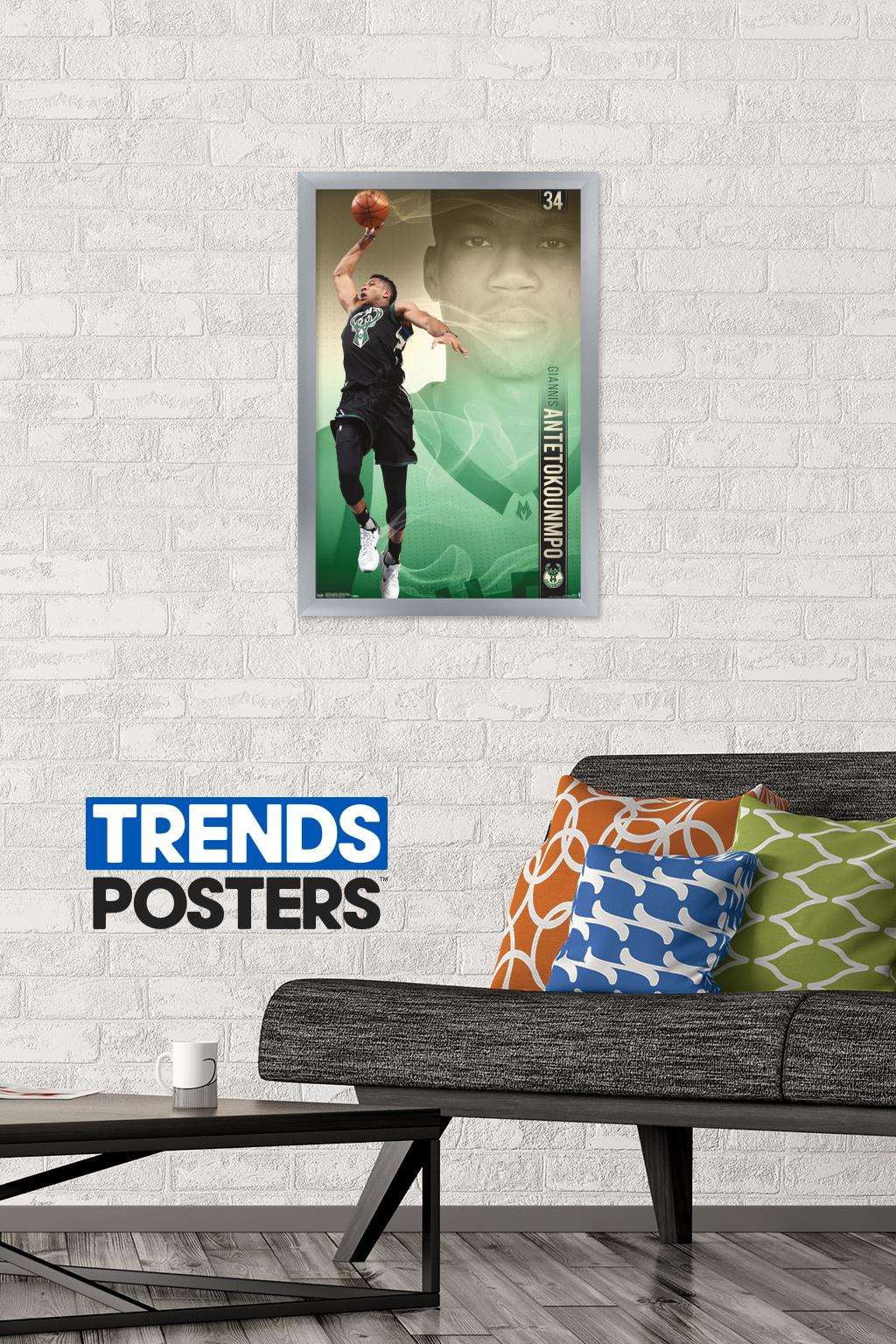 NBA Milwaukee Bucks - Giannis Antetokounmpo 17 Wall Poster, 14.725" x 22.375", Framed
