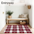 thumbnail image 3 of ODIKA 6'x9' Machine Washable Non-Slip Area Rug, Classic Plaid Holiday Check with Festive Accents High Traffic Rug with Pad, Maroon, 612142, 3 of 8