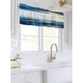 thumbnail image 3 of Valances for Windows Blue Gold Graffiti Rod Pocket Cafe Window Treatments Valance Curtains for Kitchen Bathroom Laundry Basement Windows 42"x18", 3 of 9