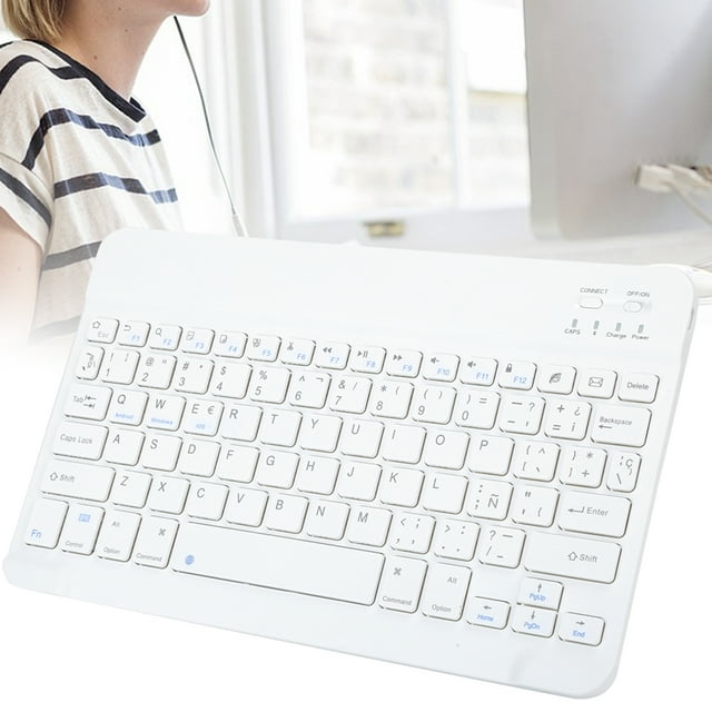 FLAMEEN Clavier d'Ordinateur Clavier Sans Fil 10 Pouces Ultra‐mince pour Systèmes Android / OS X / Windows