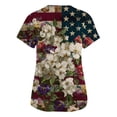 thumbnail image 5 of 4th of July Scrub Tops for Women Casual V Neck USA Flag Print Scrubs Short Sleeve USA 250th Anniversary Patriotic Scrub Shirts Nursing Uniform Medical Nurse Workwear with Pockets Deep Red 2XL, 5 of 5