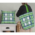 thumbnail image 5 of Soimoi Green Crepe Silk Fabric Gingham Check Printed Fabric 1 Yard 42 Inch Wide, 5 of 5