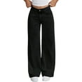 thumbnail image 2 of KAUOD Girls Baggy Jeans Wide Leg Straight Retro Denim Pants Teen Kids High Waist Cute Streetwear Y2k Jeans with Pockets, 2 of 8