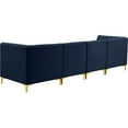 thumbnail image 4 of Meridian Furniture Alina Sofa Modulaire en Velours Bleu Marine, 4 of 15