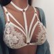 thumbnail image 2 of Lencería de Encaje Gibobby Crop Top Sexy Bra Sheer Shirt Bralette Mujeres Floral Bustier Chaleco Blanco M, 2 of 5