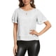 thumbnail image 5 of Craaazy Women's Sparkle Short Sleeve Top with Scallop Hem and Round Neck Gifts, 5 of 9