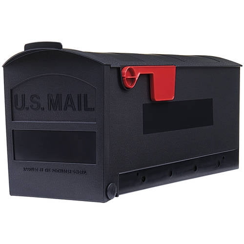 Gibraltar Mailboxes Patriot Medium, Plastic, PostMount Mailbox, Black