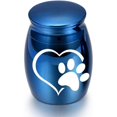 thumbnail image 5 of Urnas pequeñas para cenizas de perros, urna pequeña para cenizas de perros o gatos, Mini recuerdo plateado para cenizas de mascotas con estampado de pata, mascota conmemorativa, 2 uds., 5 of 5