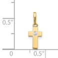 thumbnail image 3 of Pendentif Croix pour Enfants en Or Jaune 14K CZ, 3 of 3