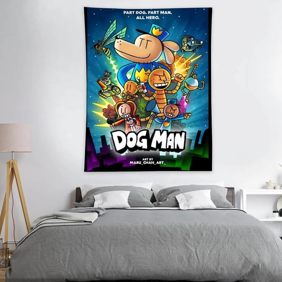 Tapestry for Dog Man wall hanging Bedroom Dorm Wall Art Funny Backgrounds Poster Decorations Kids Girls Teens Gifts Funny 40×30 inch