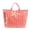 00 Orange-pink, variant on Striped Tote Bag Large Waterproof Beach Bag Glossy Striped Handbag for Women, Top Handle Work Travel Tote
