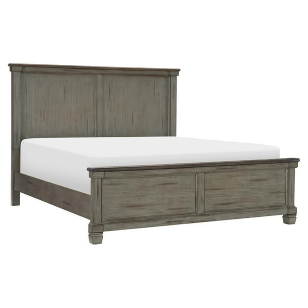 Lexicon Weaver Transitional Asian Wood Eastern King Bed In Coffee Antique Gray Com Lexicon Weaver Transitional Asian Wood, Asian King Bed Frame