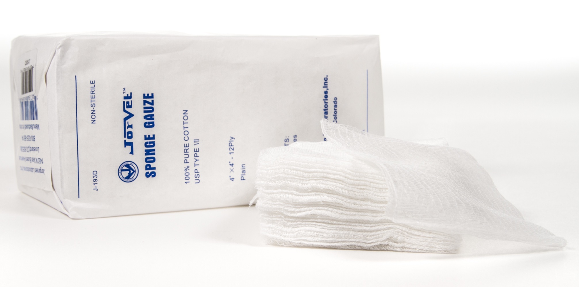 Sponge Gauze, 4" x 4", 8 ply, 200/pk