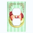 thumbnail image 2 of Metal Light Switch Plate Cover Pistachio Green Fruit Cake Striped Wallpaper CAK050, 2 of 13