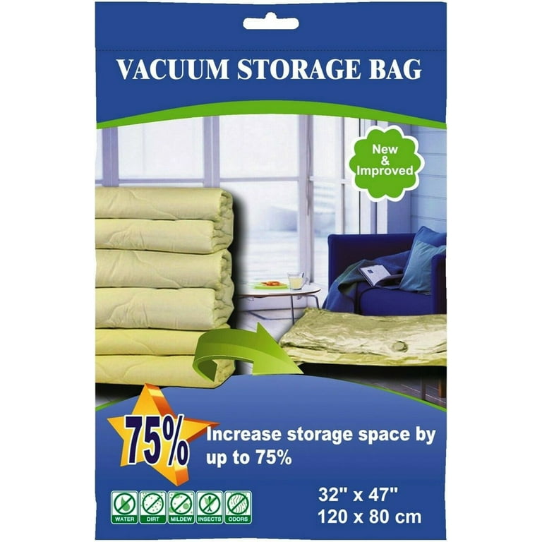 8 Pack Jumbo Size Space Saver Storage Vacuum Seal Plastic Cleaners Bag  47x32 Best for Closet Organize and Packaging 