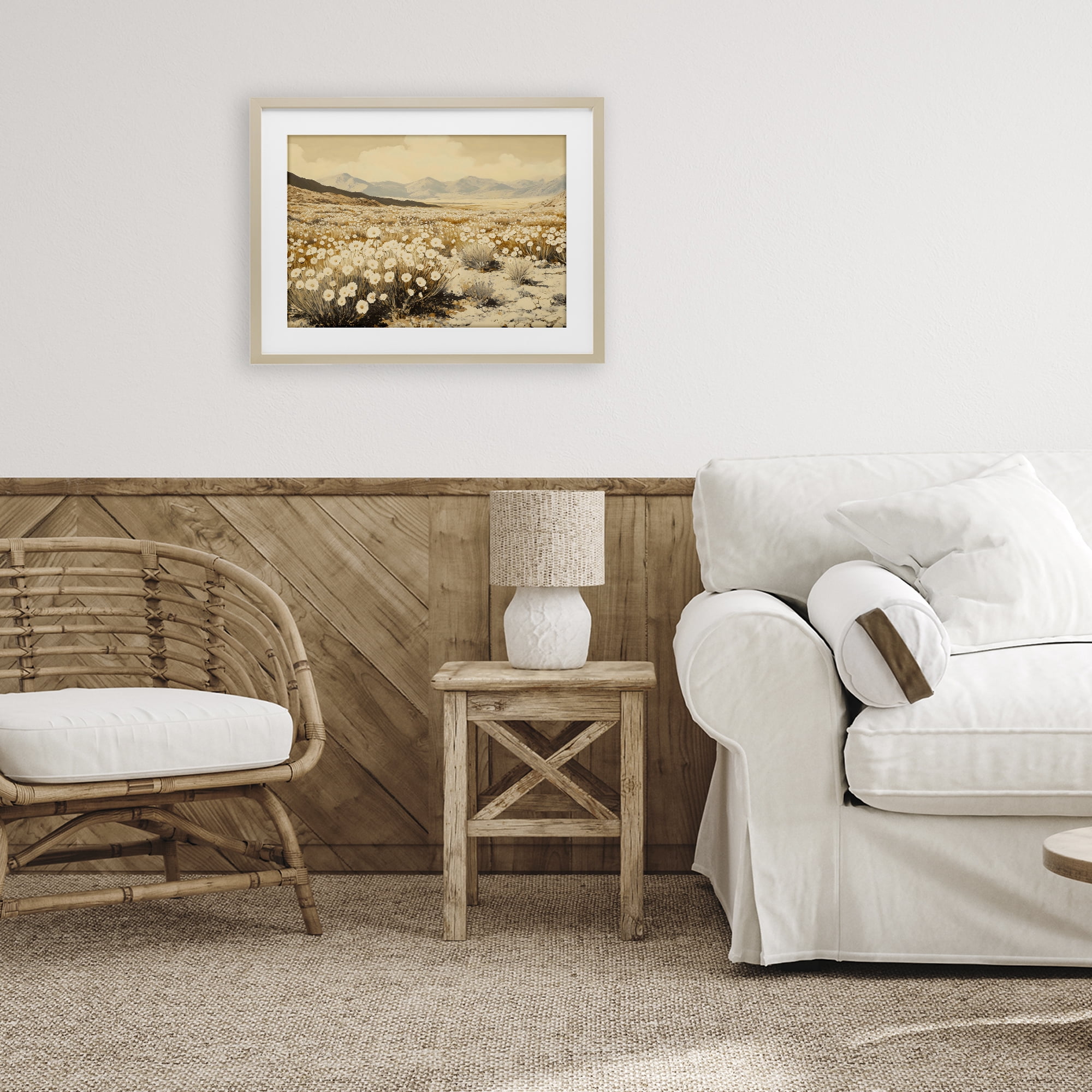 Stupell Industries Desert Wildflowers in Golden Valley Birch Framed Print Under Glass, design by Franklyn Gregory