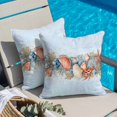 thumbnail image 6 of Summer Shell Throw Pillow Cover Ocean Starfish Coral Marine Life Cotton Linen Cushion Cover Throw Pillow Case with Invisible Zipper for Couch Sofa Bed Chair Car 16x16 Inch, 6 of 11