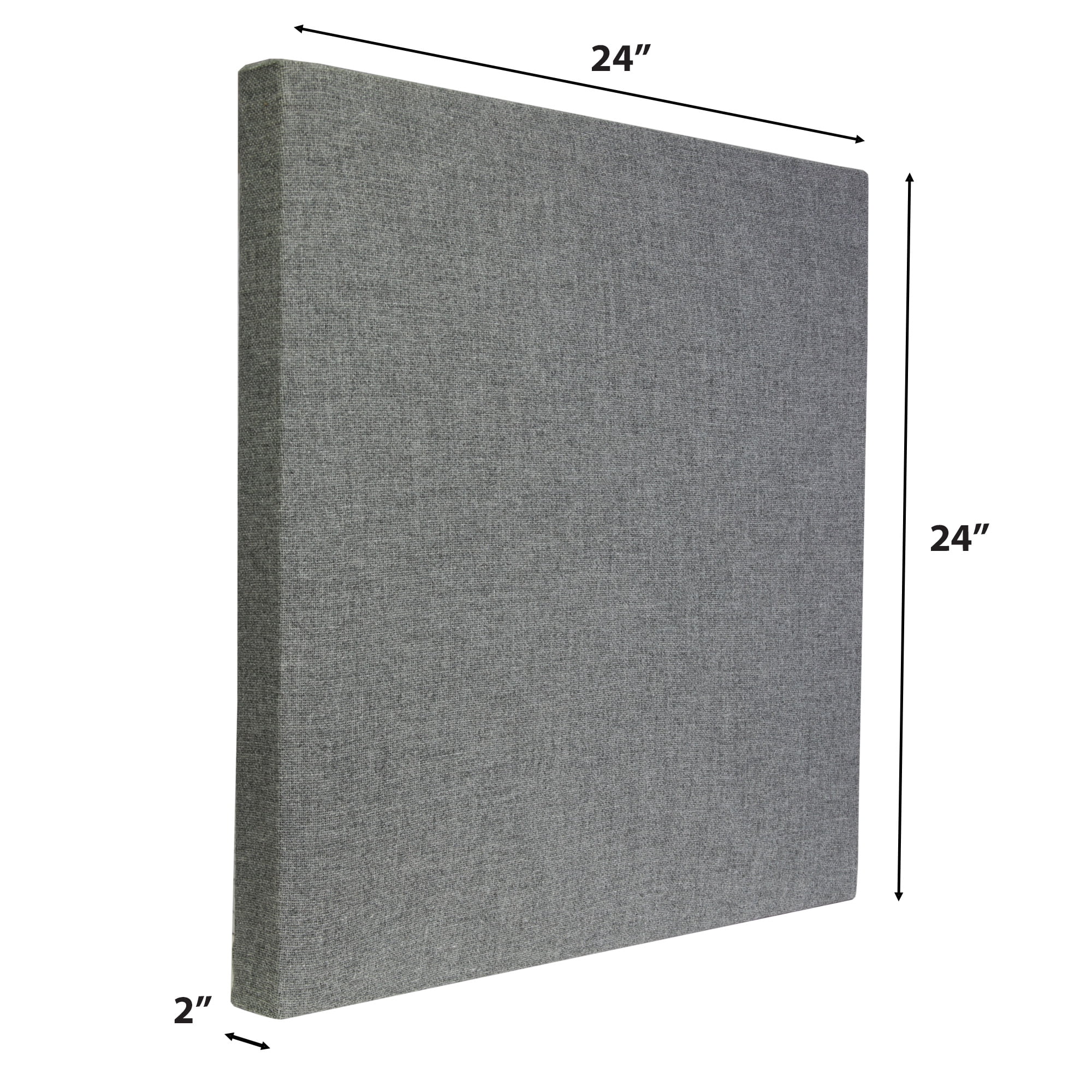 ATS Acoustics Tackable Acoustic Panel 24" x 24" x 2" Sound Absorbing Professional Studio Quality Tack Board Wall Panel (Charcoal)