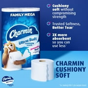 Charmin Toilet Paper Ultra Soft Cushiony Touch, 18 Family Mega Rolls 90 Regular Rolls C40