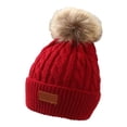 thumbnail image 1 of Mode Bébé Unisexe Automne Hiver Tricoté Bonnet Pompon Bonnets Épaissir Chaud Chapeaux, 1 of 9