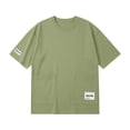 thumbnail image 4 of Qzwdhjm Mens Casual Shirts Round Neck Short Sleeve Tops Loose Fit T-Shirts Big and Tall Top Summer Casual Outgoing Tees with Pockets, 4 of 8