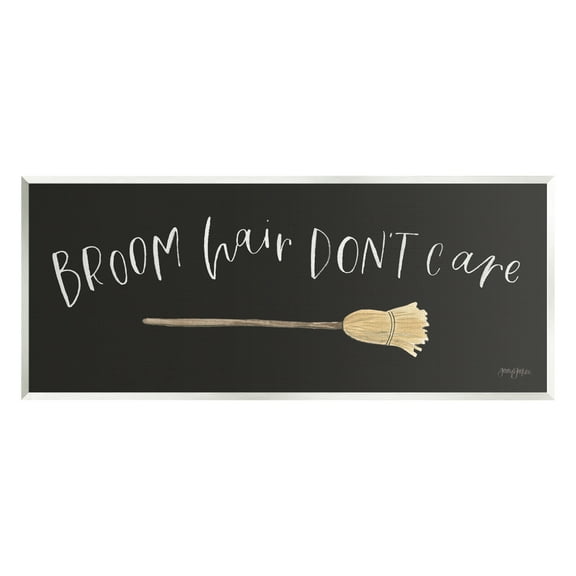 Stupell Industries Broom Hair Don't Care Holiday Painting Unframed Art Print Wall Art, 17 x 7