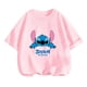 thumbnail image 5 of Camisón bonito de verano para niñas, camiseta con estampado 3D de Lilo y Stitch, camiseta de manga corta con cuello redondo, ropa de moda informal para niñas, 5 of 5