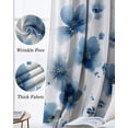 thumbnail image 3 of Navy Blue Floral Kitchen Curtains Spring Flowers Butterflies Watercolor Cafe Short Curtains for Bathroom Blackout Window Curtain Small Window Treatment Drapes for Bedroom Living Room 52"x45"x2, 3 of 9
