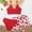 Red, variant on RTKFRFLM Girls Two Piece Swimsuit with Ruffle Trim and Matching Cover Up Skirt, Cute Swimwear Set for Big Kids Youth 8–15