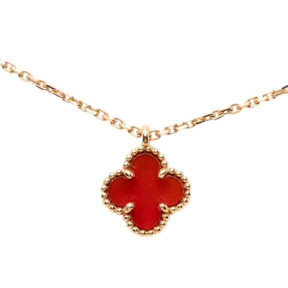 Pre-Owned Van Cleef & Arpels Sweet Alhambra Pendant Necklace VCARN59M00 18KPG Pink Gold 750...
