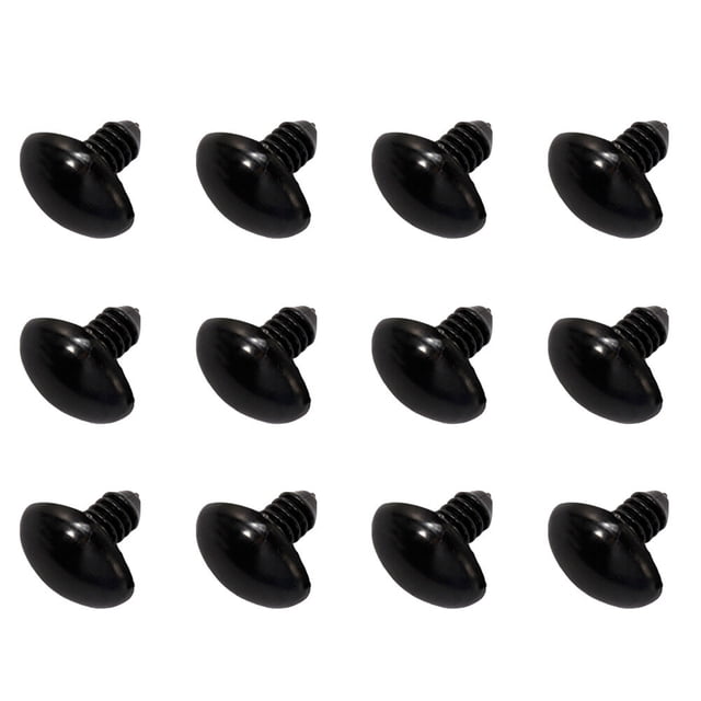 200 piezas de nariz de oso de plástico para manualidades, color negro, para manualidades de álbumes de recortes y juguetes de peluche.