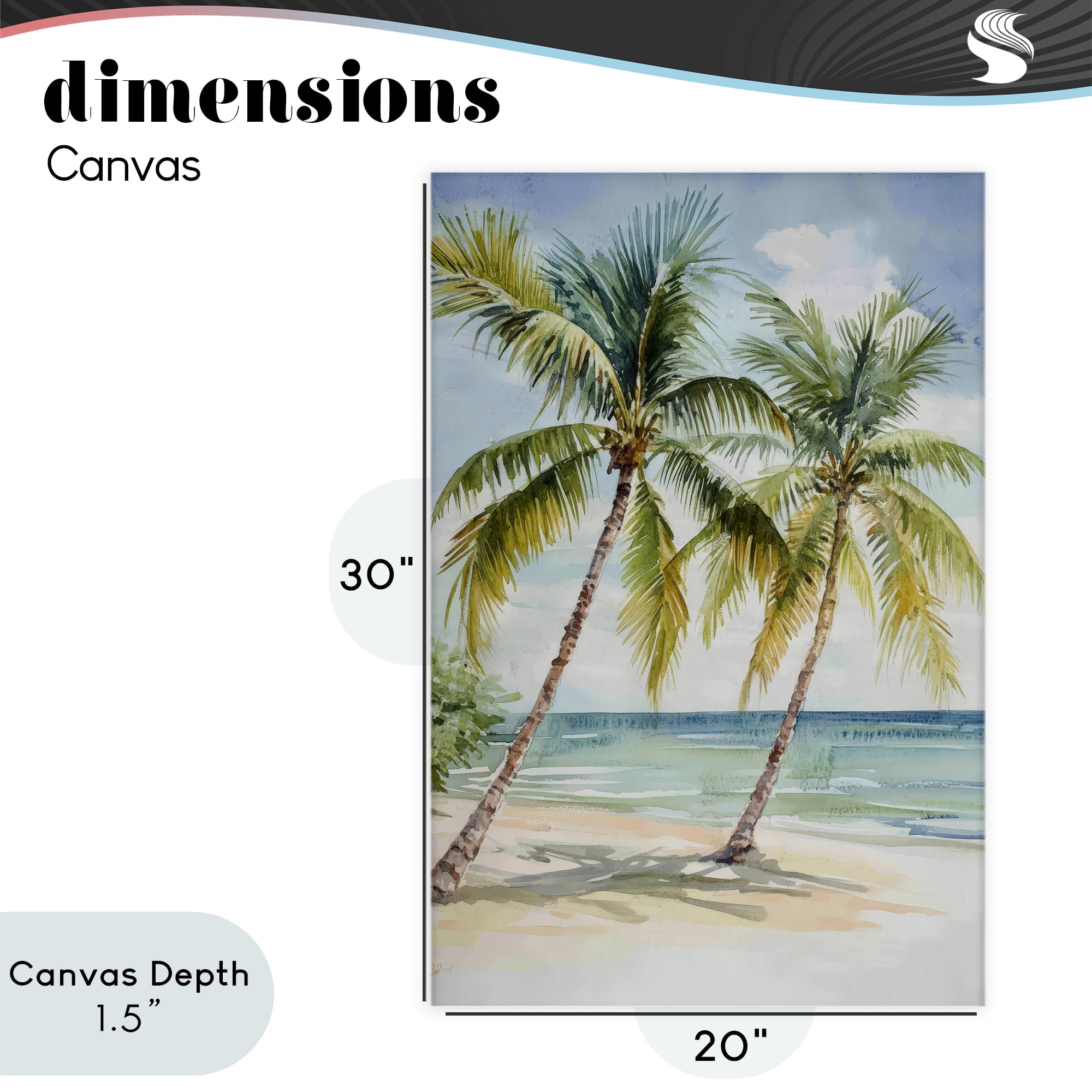 Stupell Industries Shady Palm Beach Escape Canvas Wall Art, design by Petal Prints Design