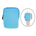 thumbnail image 2 of Water Bottle Pouch Zipper Pouch Water Bottle Fanny Pack Durable Women Men Tumbler Pouch Belt Bag for Hiking Walking Gym Accessories Fitness Blue, 2 of 10