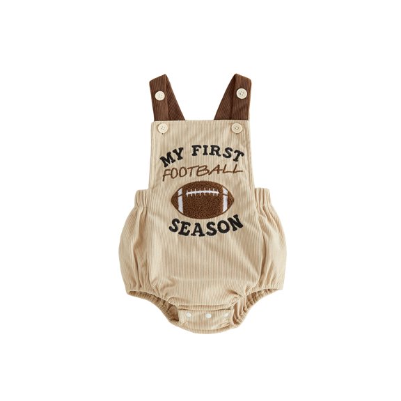 RUINIXCW Newborn Baby Boy Girl My First Football Season Outfit Romper Overalls Infant Boys Girls Clothes Rugby Embroidery Backless Sleeveless Bodysuit