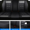 thumbnail image 3 of For Lexus LX450,LX470,LX570 Car Seat Covers,5-Seat PU Leather Cushion Protector,Full Set Front Back Seat Cover with 2 Pillows for RC200t,RC300,RC350 Black&Gray, 3 of 12