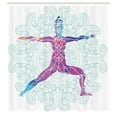 thumbnail image 3 of Ambesonne Yoga Shower Curtain, Mandala Boho, 69"Wx84"L, Purple Blue, 3 of 5