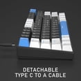 thumbnail image 4 of MageGee 60% Mechanical Gaming Keyboard,White Black Blue Keycaps Gaming Keyboard with Linear Red Switch, Detachable Type-C Cable, 4 of 8