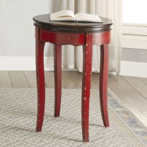 Furniture of America Vasco Round End Table, Red