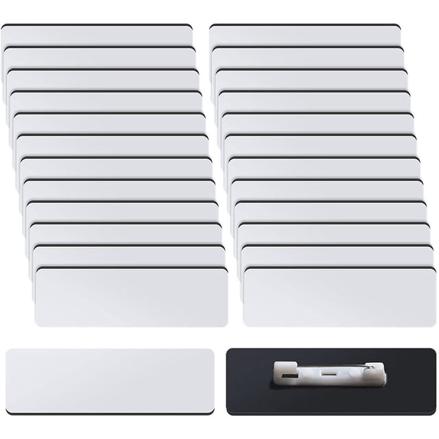 Pompotops 16 DIY Name Tags Blank ID Name Blank Badges With Rounded Pins Personalized Chemical Plate Clearance