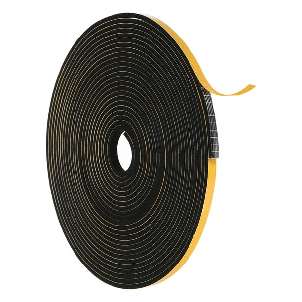Cinta de sellado para puertas de clima para ventana 1/4 pulgada x 1/8 pulgada x 26 pies, negra